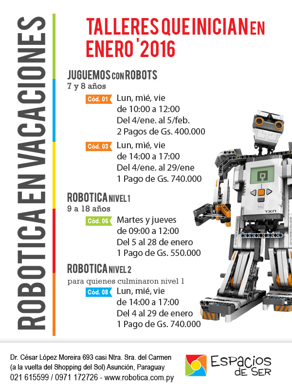 Robótica educativa en Espacios de Ser - Enero 2016